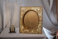 Large Picture Frame, Signed Tiffany Studios, Gilt Finish, Grapevine Pattern 1905
