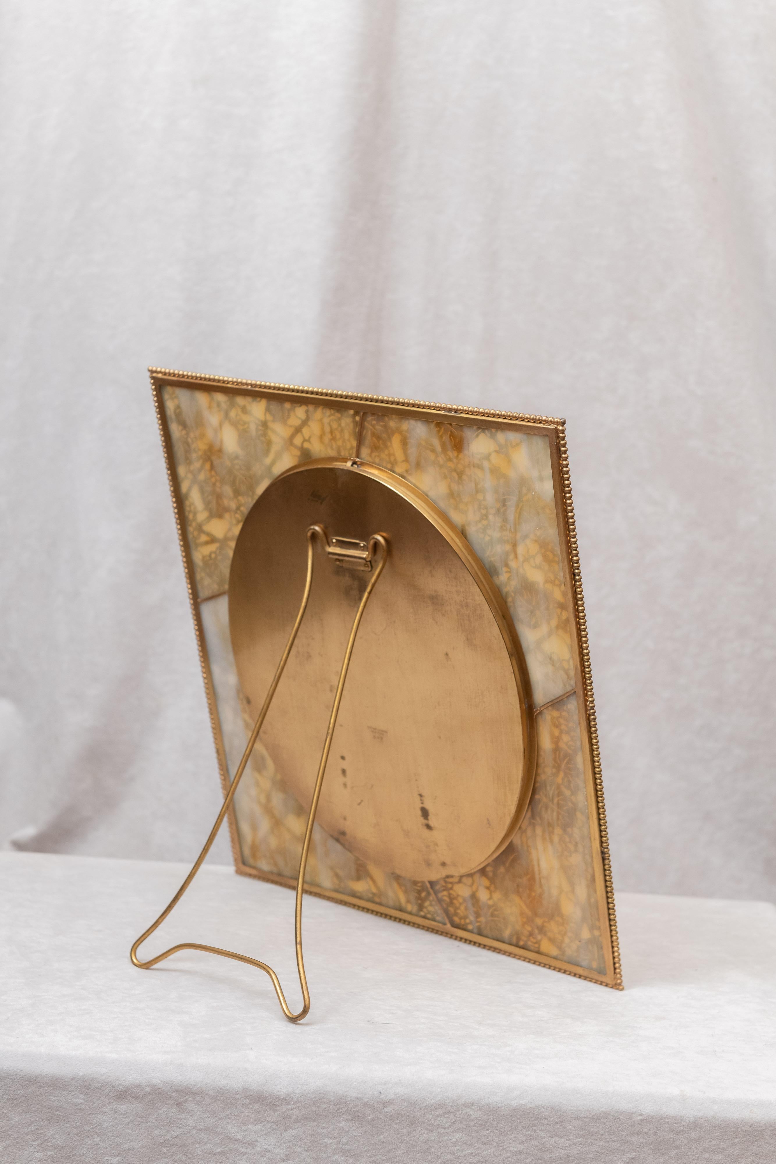 Large Picture Frame, Signed Tiffany Studios, Gilt Finish, Grapevine Pattern 1905 1