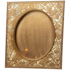 Large Picture Frame, Signed Tiffany Studios, Gilt Finish, Grapevine Pattern 1905