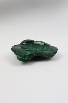 Large piece of Vibrant Green Malachite Ashtray/ Vide poche Mid Century Italy