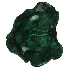 Large piece of Vibrant Green Malachite Ashtray/ Vide poche Mid Century Italy