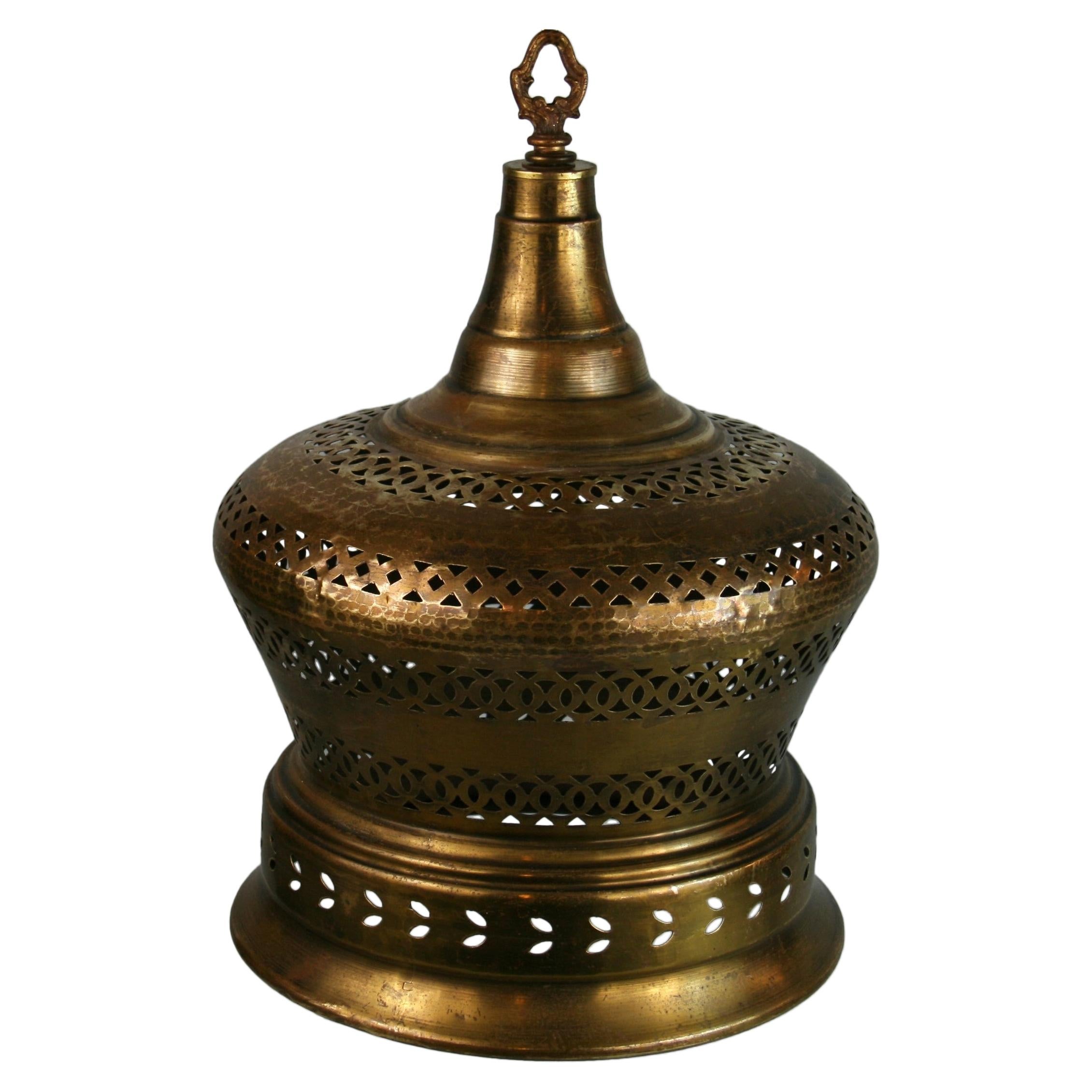 Metal Aisan Light Fixtures Reference: Pierced Filigree Brass Japanese Asian Ceiling Pendant Light At 1Stdibs