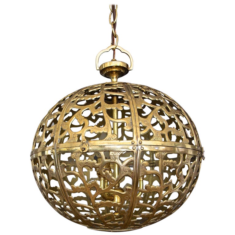 Large Pierced Filigree Brass Japanese Asian Pendant Chandelier Light at  1stDibs | asian chandelier, japanese chandelier, asian pendant lights