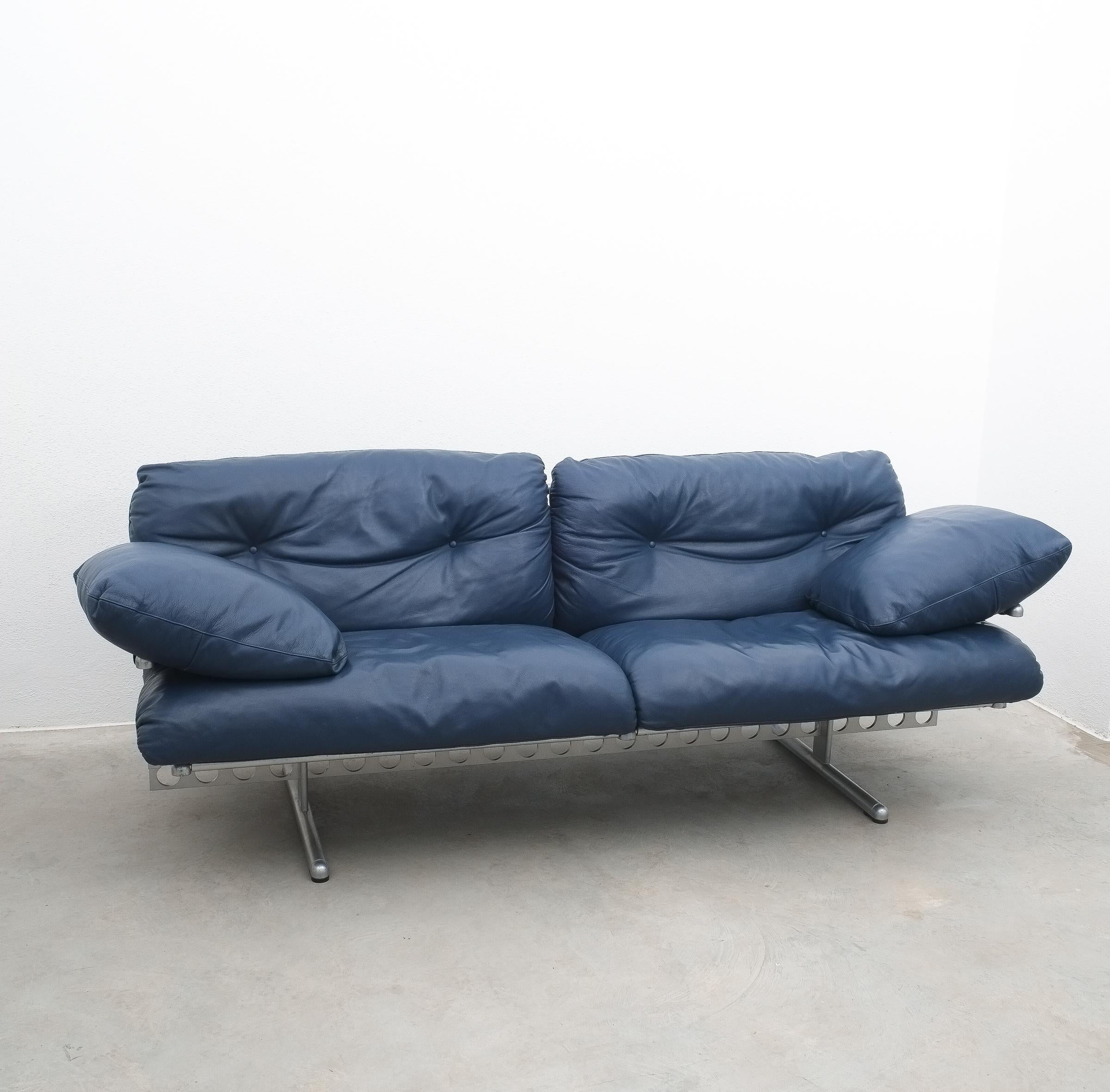 Post-Modern Large Pierluigi Cerri Ouverture Leather Sofa for Poltrona Frau, Italy, 1980