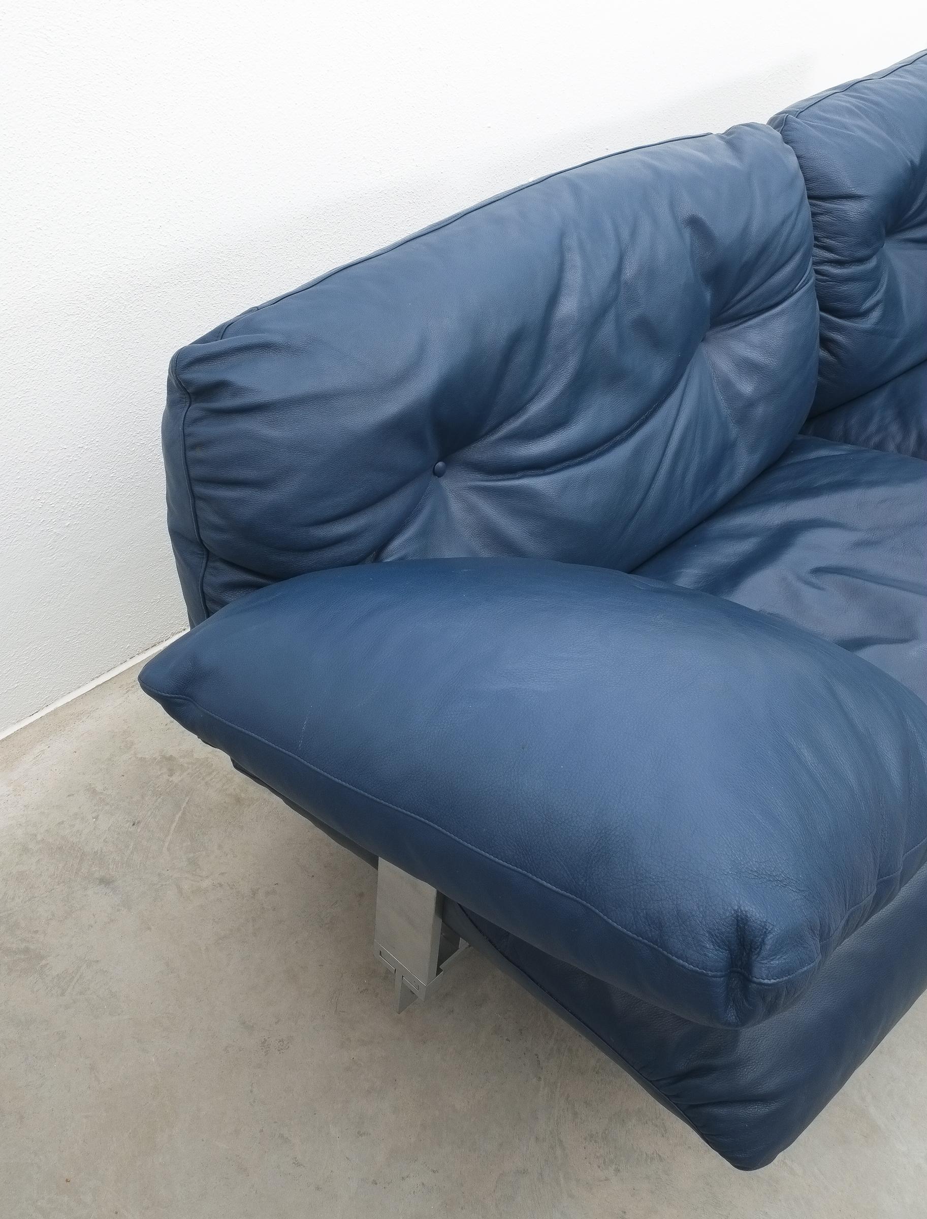 Large Pierluigi Cerri Ouverture Leather Sofa for Poltrona Frau, Italy, 1980 1