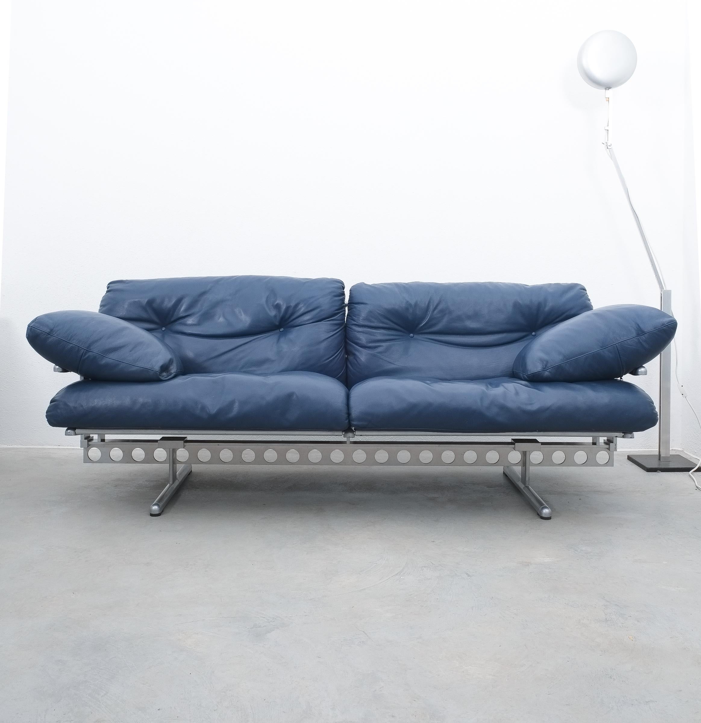 Large Pierluigi Cerri Ouverture Leather Sofa for Poltrona Frau, Italy, 1980 2