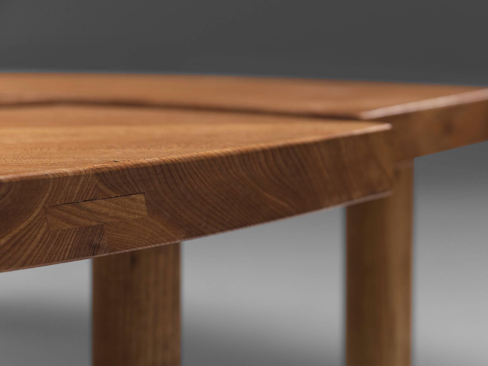 Large Coffee Table 'L'oeuil' in Solid Elm 1