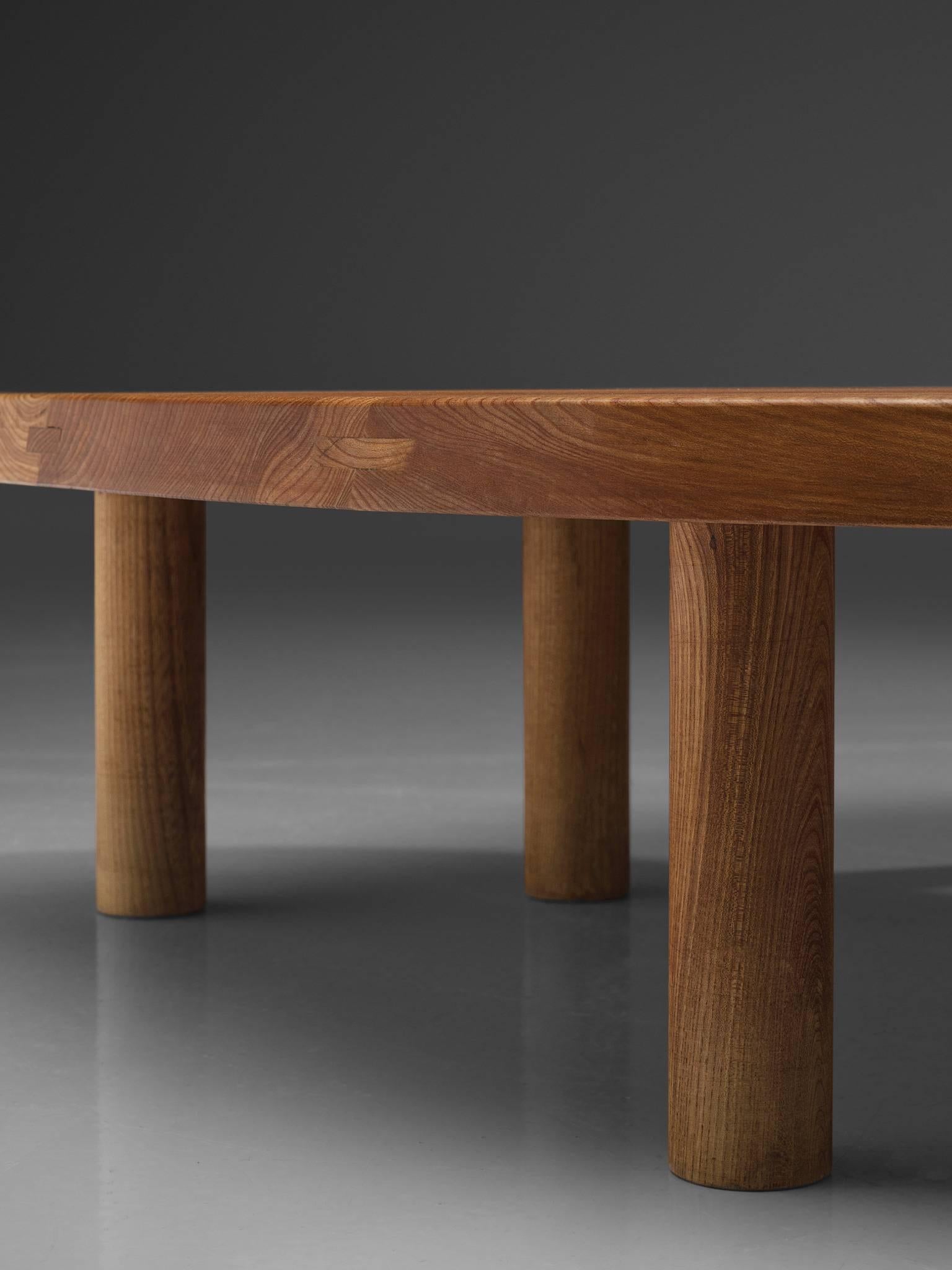 Large Coffee Table 'L'oeuil' in Solid Elm 2