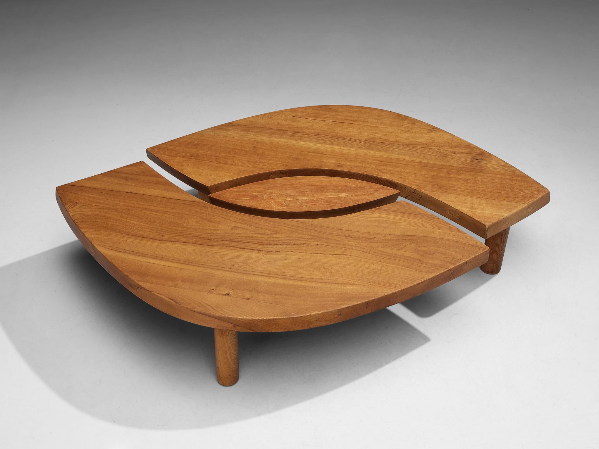 Large Pierre Chapo Coffee Table T22C in Solid Elm 2