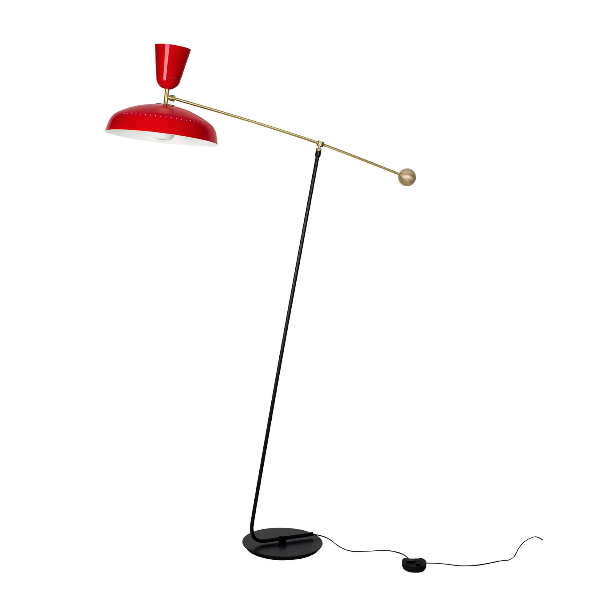 Large Pierre Guariche 'G1' Floor Lamp for Sammode Studio in Black For Sale 6