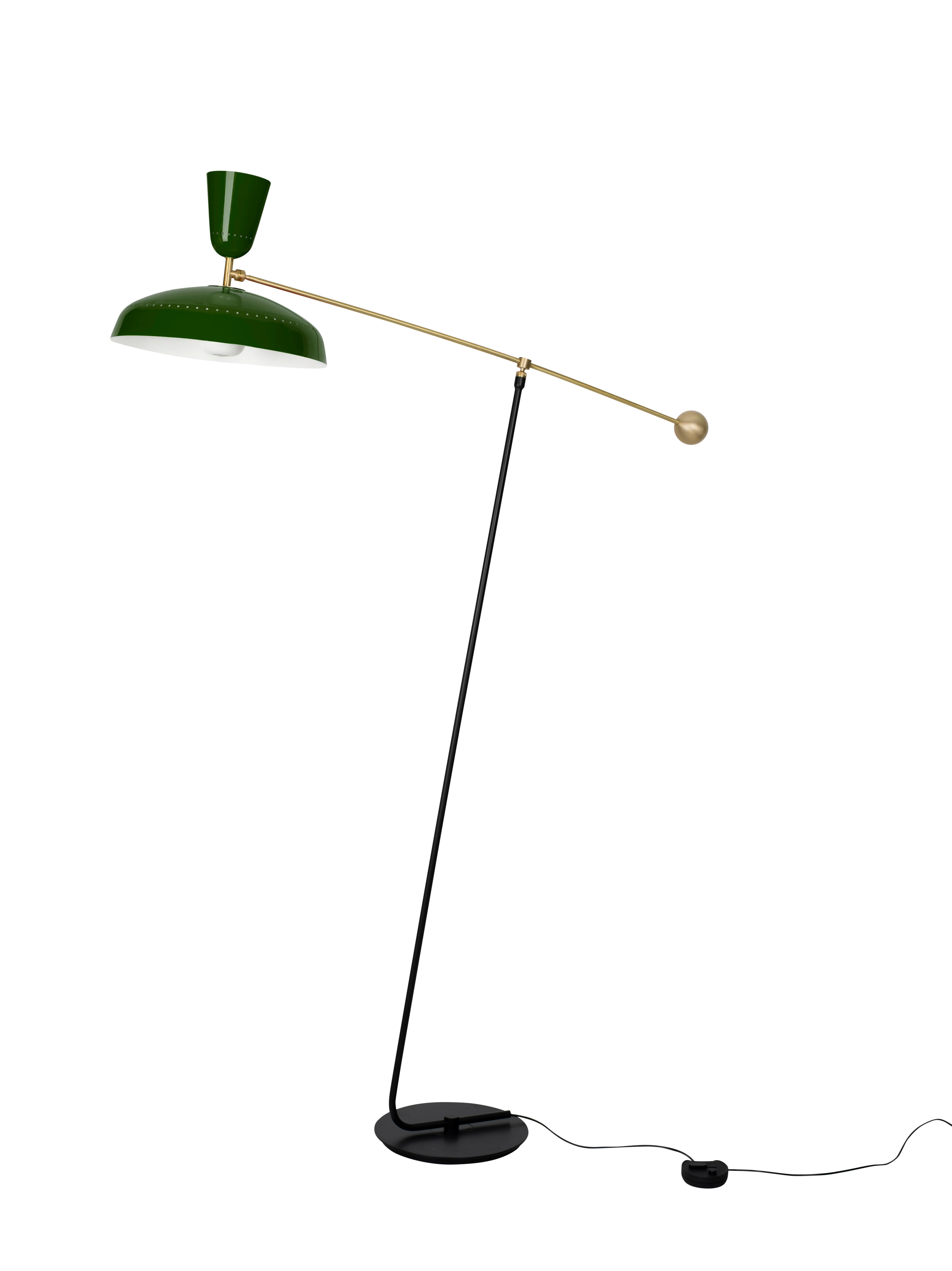 Large Pierre Guariche 'G1' Floor Lamp for Sammode Studio in Black For Sale 8