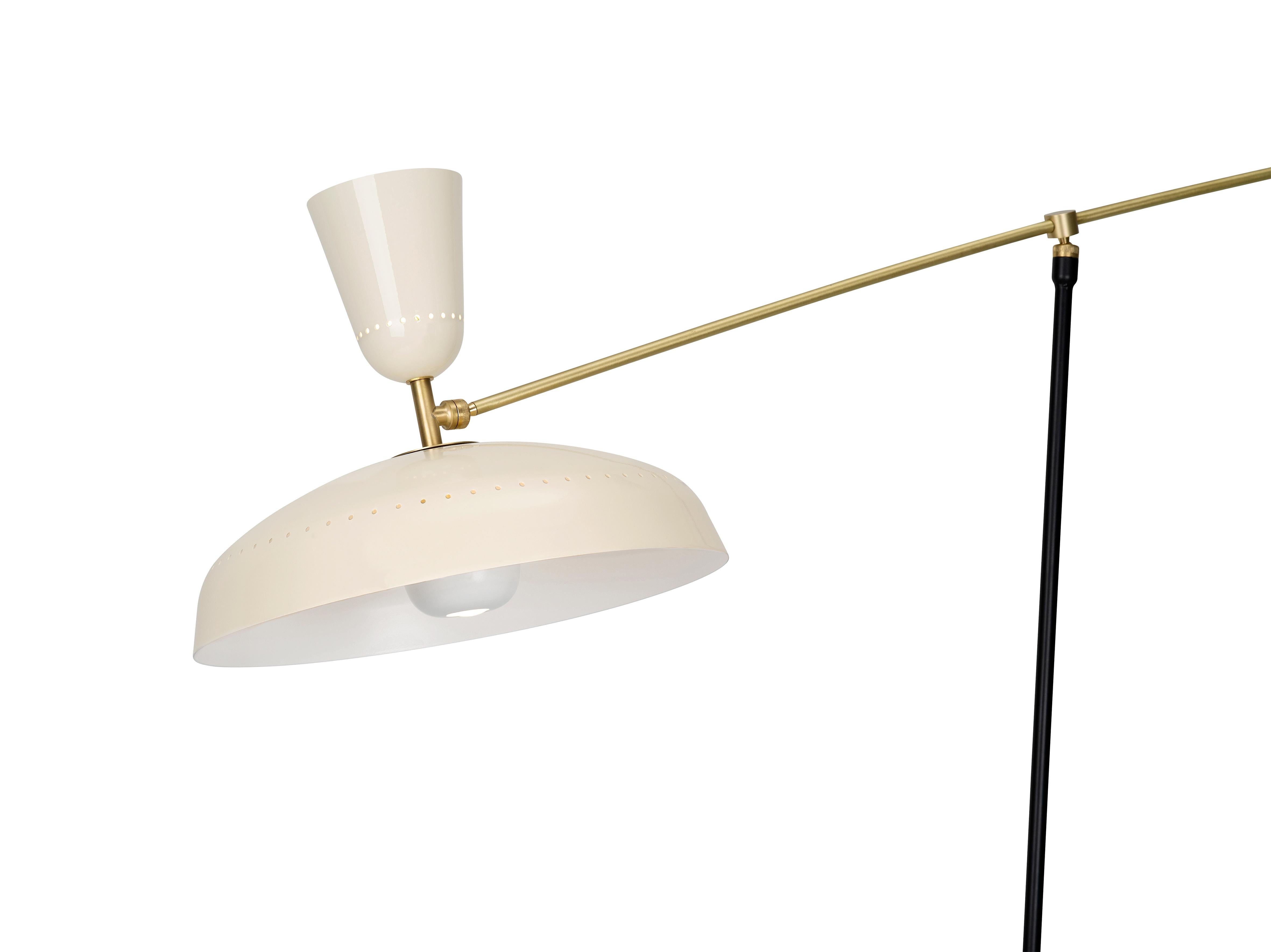 Mid-Century Modern Large Pierre Guariche 'G1' Floor Lamp for Sammode Studio in Chalk For Sale
