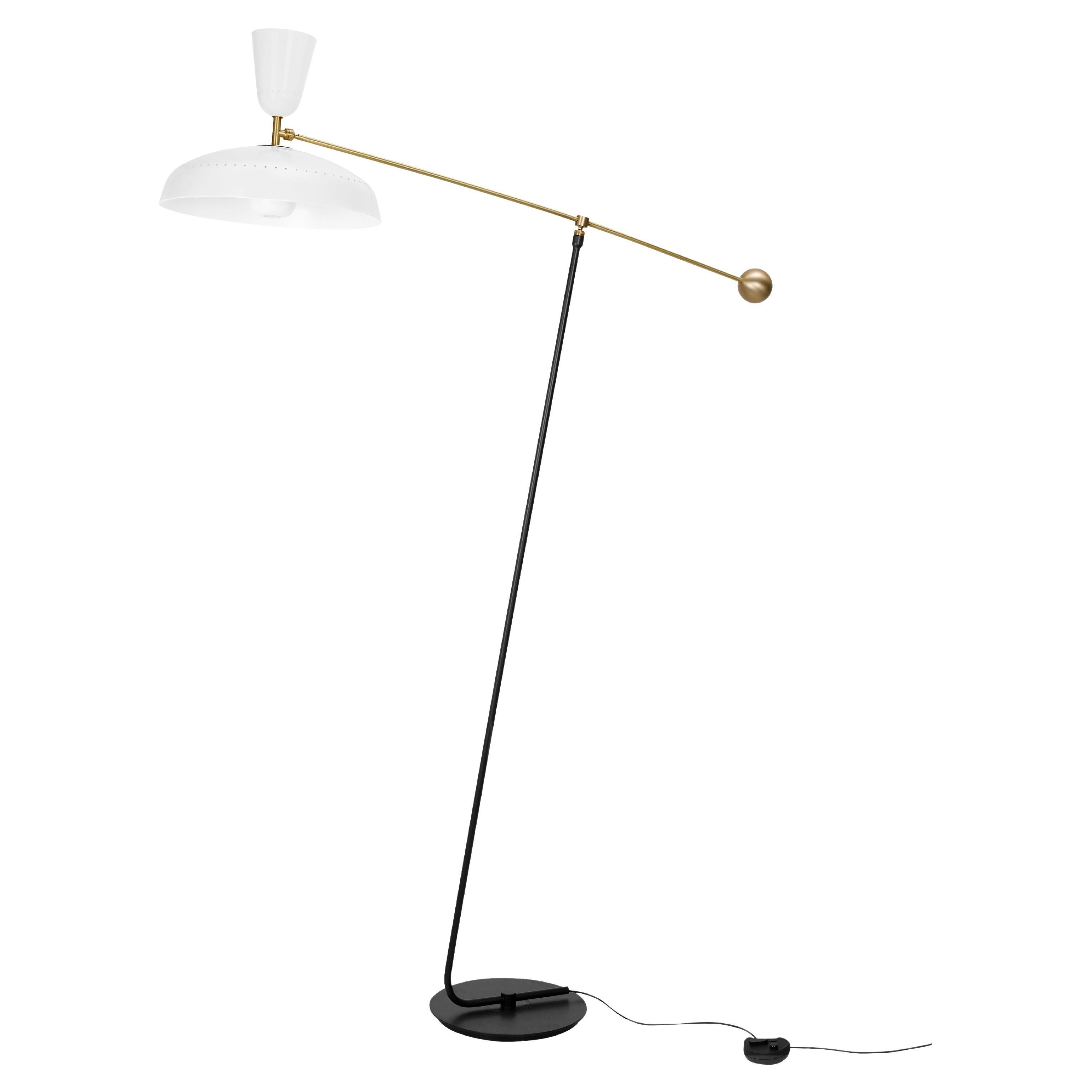 Large Pierre Guariche 'G1' Floor Lamp for Sammode Studio in Chalk In New Condition For Sale In Glendale, CA