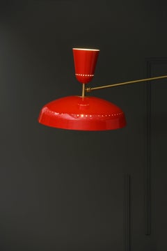 Grand lampadaire « G1 » de Pierre Guariche pour Sammode Studio en rouge