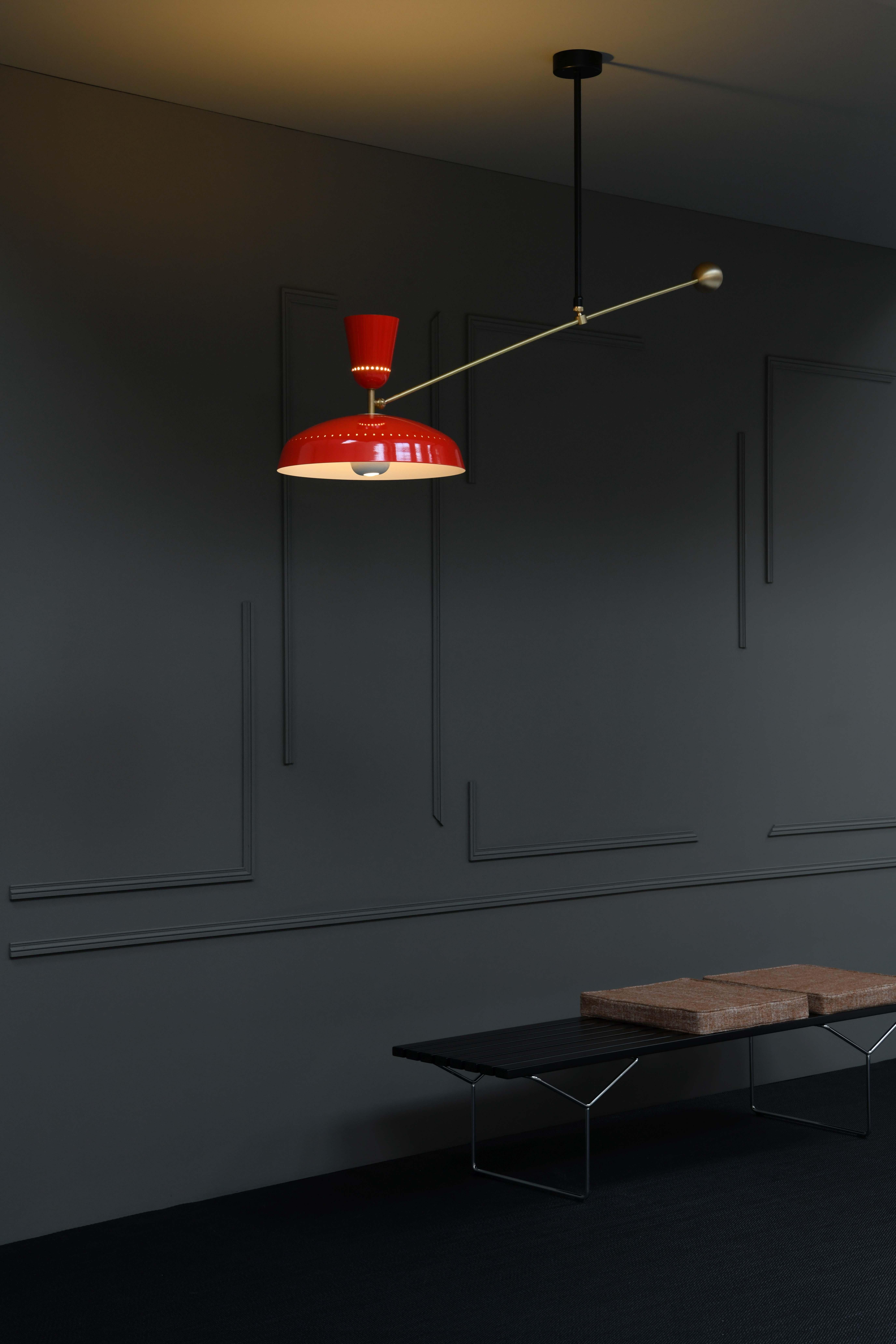 Large Pierre Guariche 'G1' Suspension Lamp for Sammode Studio in Black 5