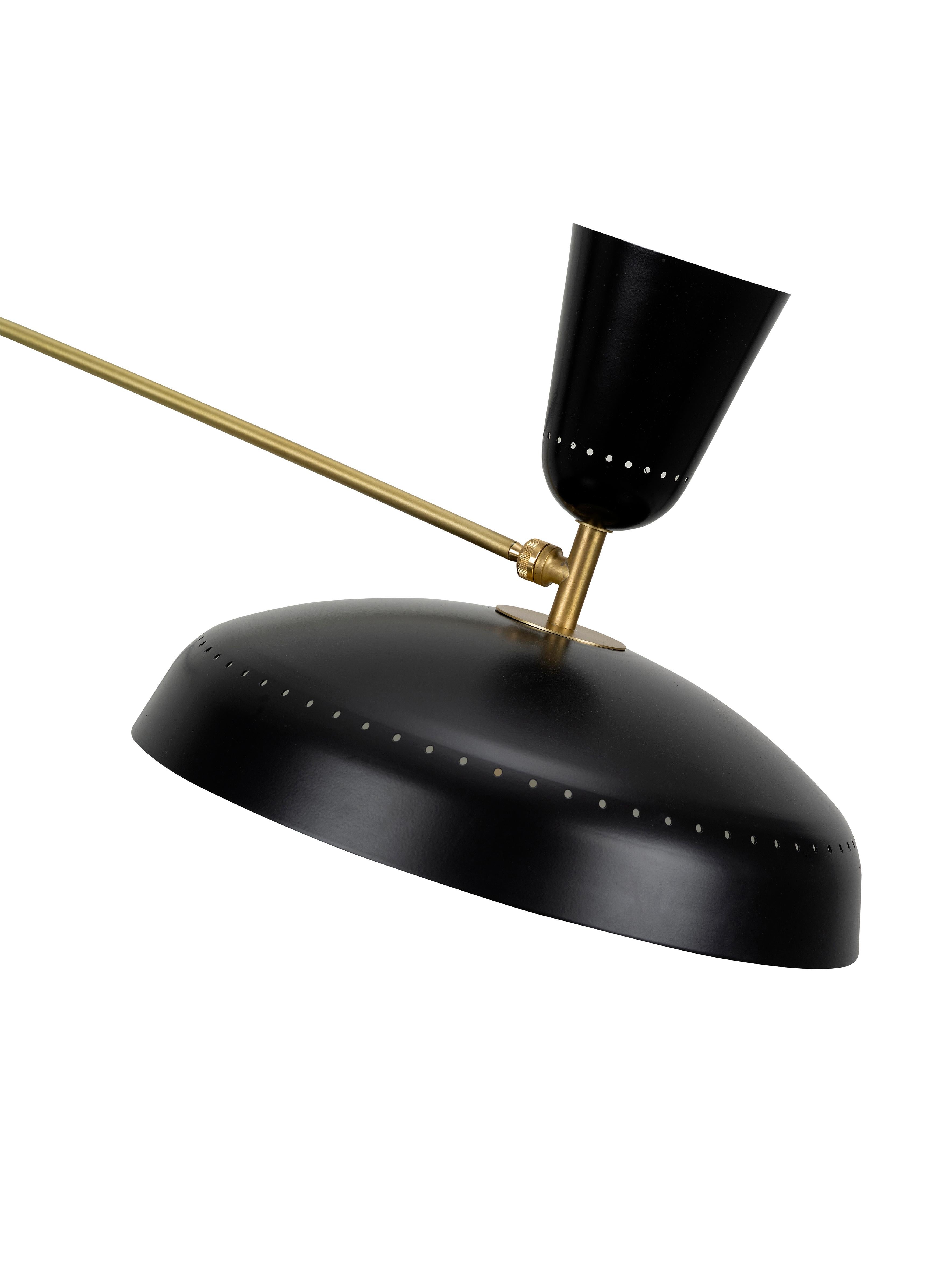French Large Pierre Guariche 'G1' Suspension Lamp for Sammode Studio in Black