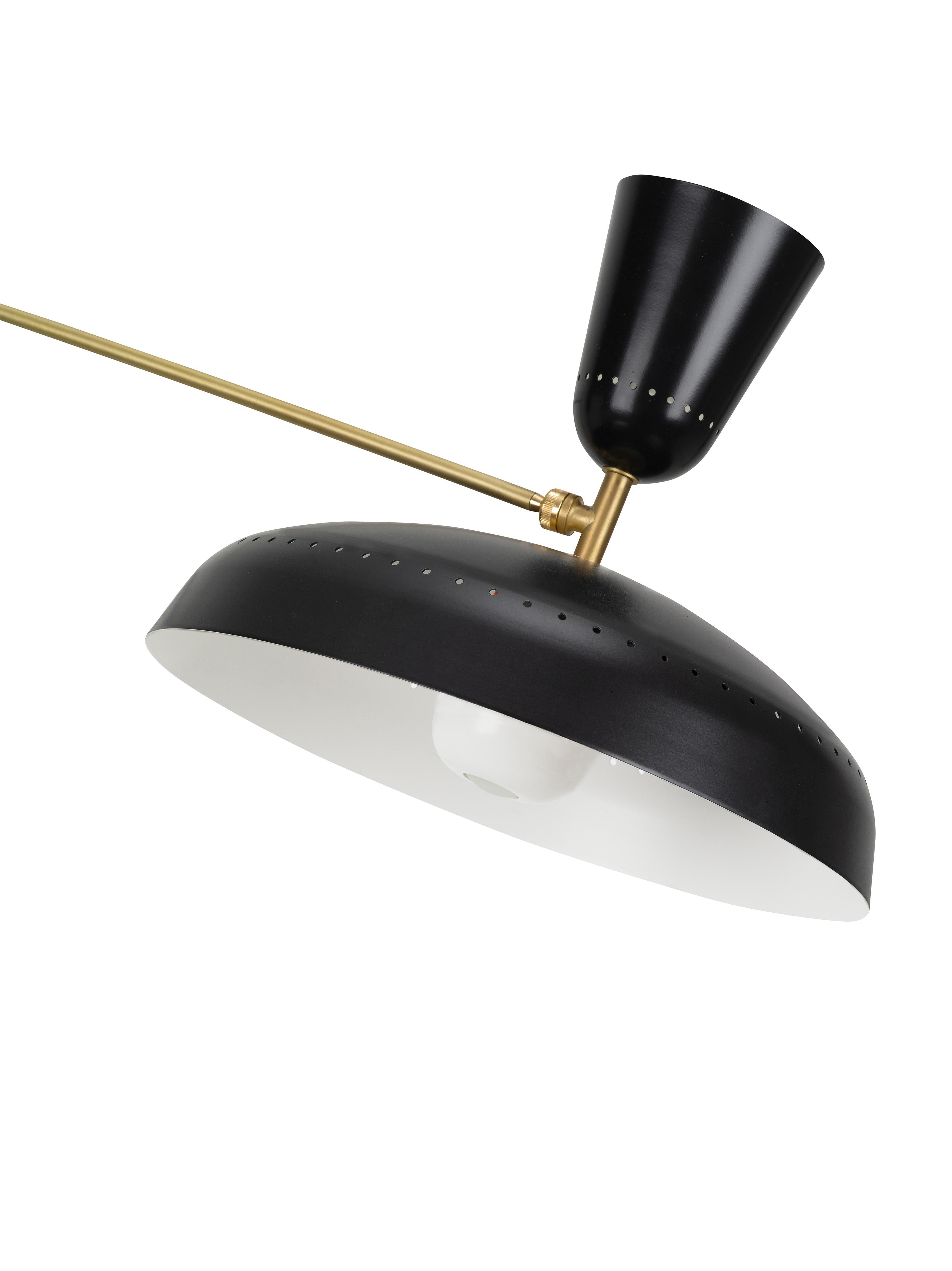 Brushed Large Pierre Guariche 'G1' Suspension Lamp for Sammode Studio in Black