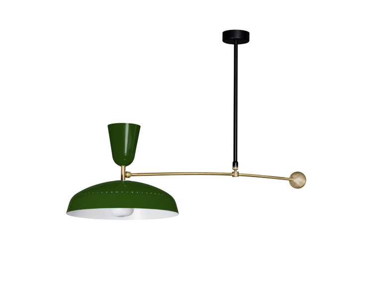 Brushed Large Pierre Guariche 'G1' Suspension Lamp for Sammode Studio in Chalk For Sale