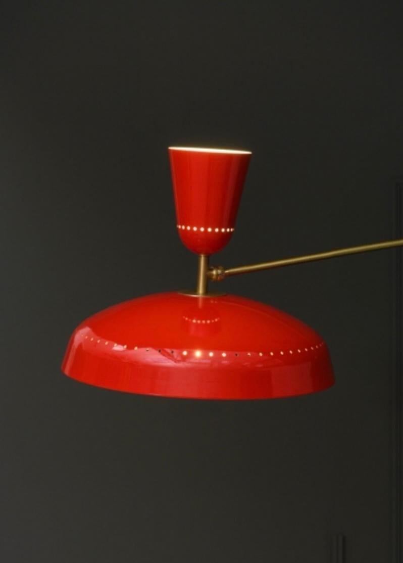 Mid-Century Modern Large Pierre Guariche 'G1' Suspension Lamp for Sammode Studio in Red