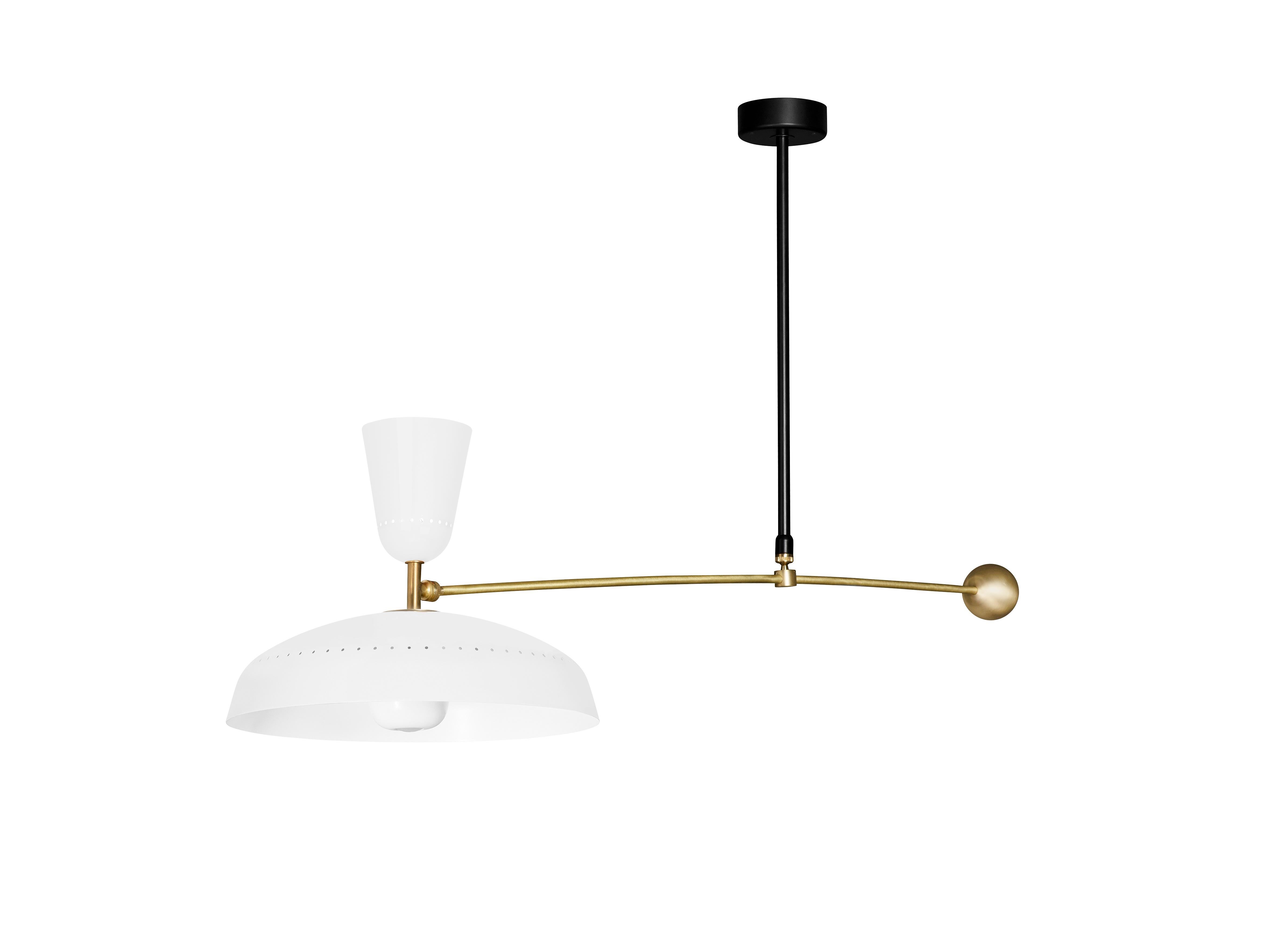 French Large Pierre Guariche 'G1' Suspension Lamp for Sammode Studio in White