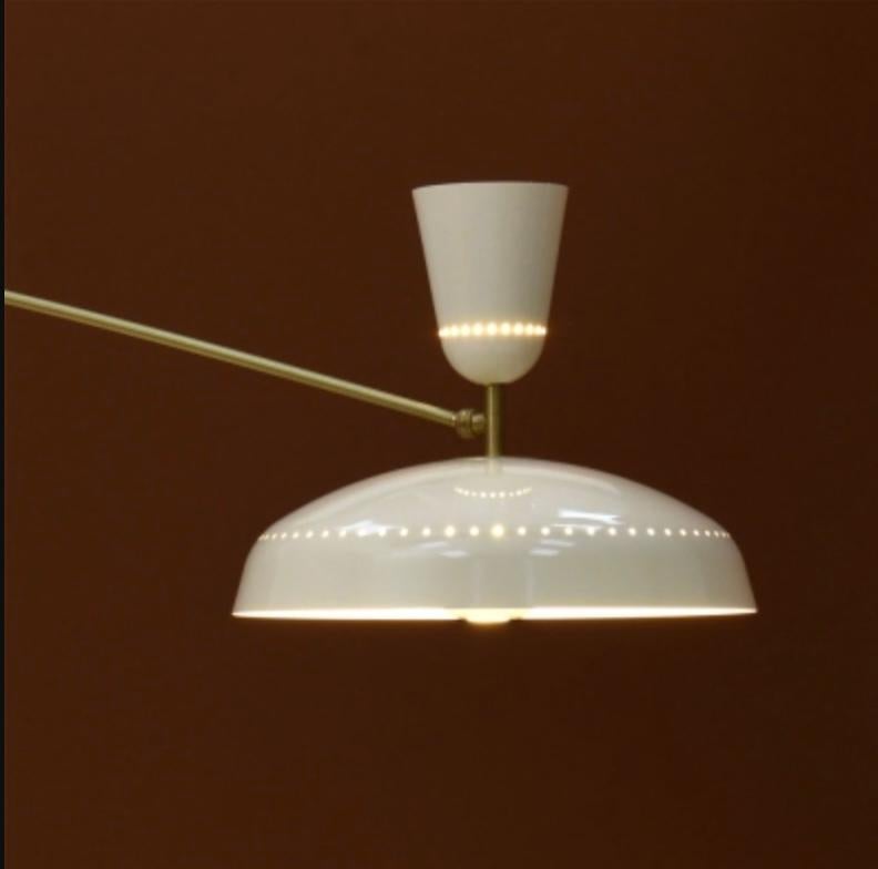 Large Pierre Guariche 'G1' Suspension Lamp for Sammode Studio in White 1