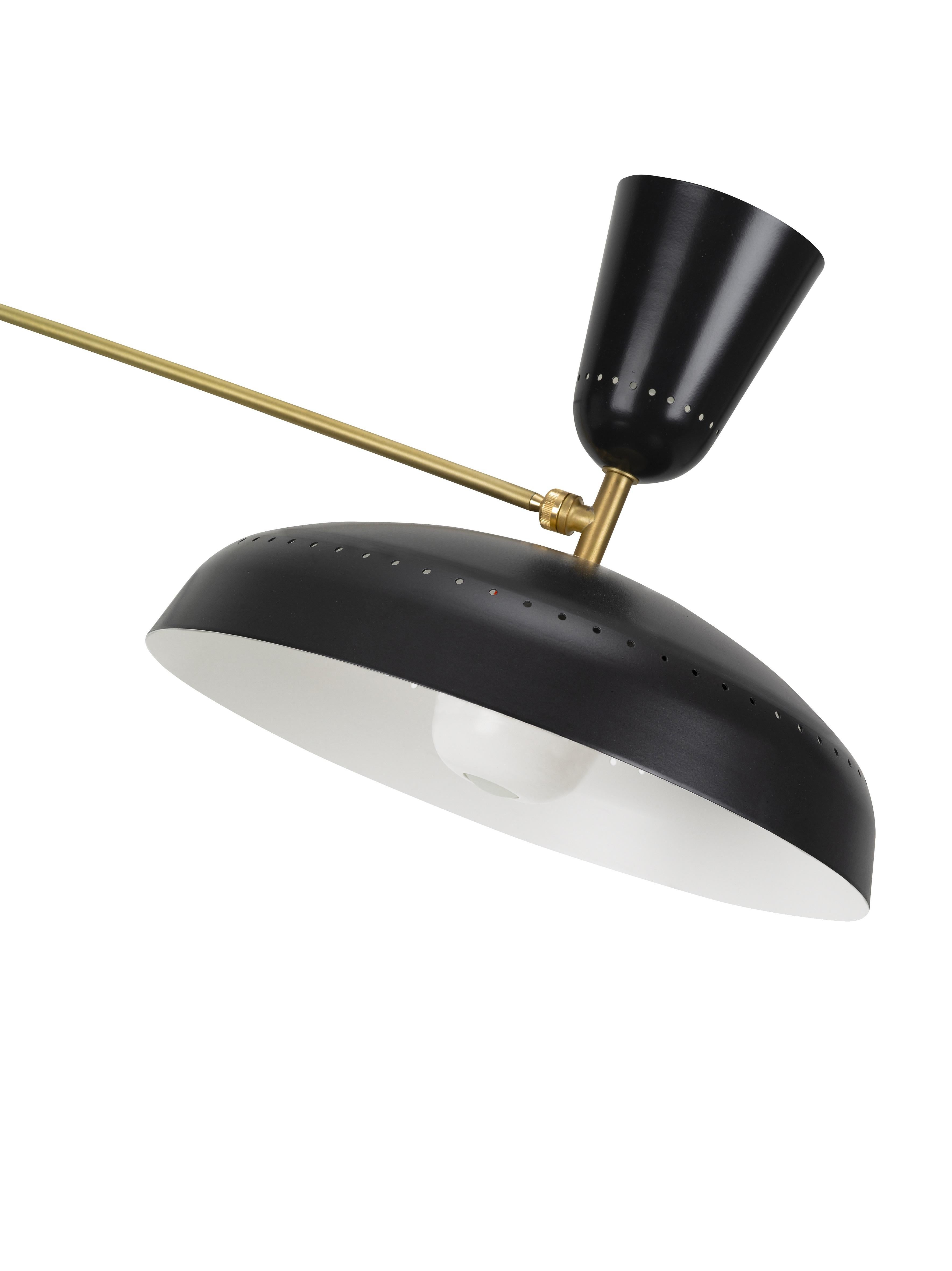 Lampada da parete grande Pierre Guariche 'G1' per Studio A in nero in vendita 2