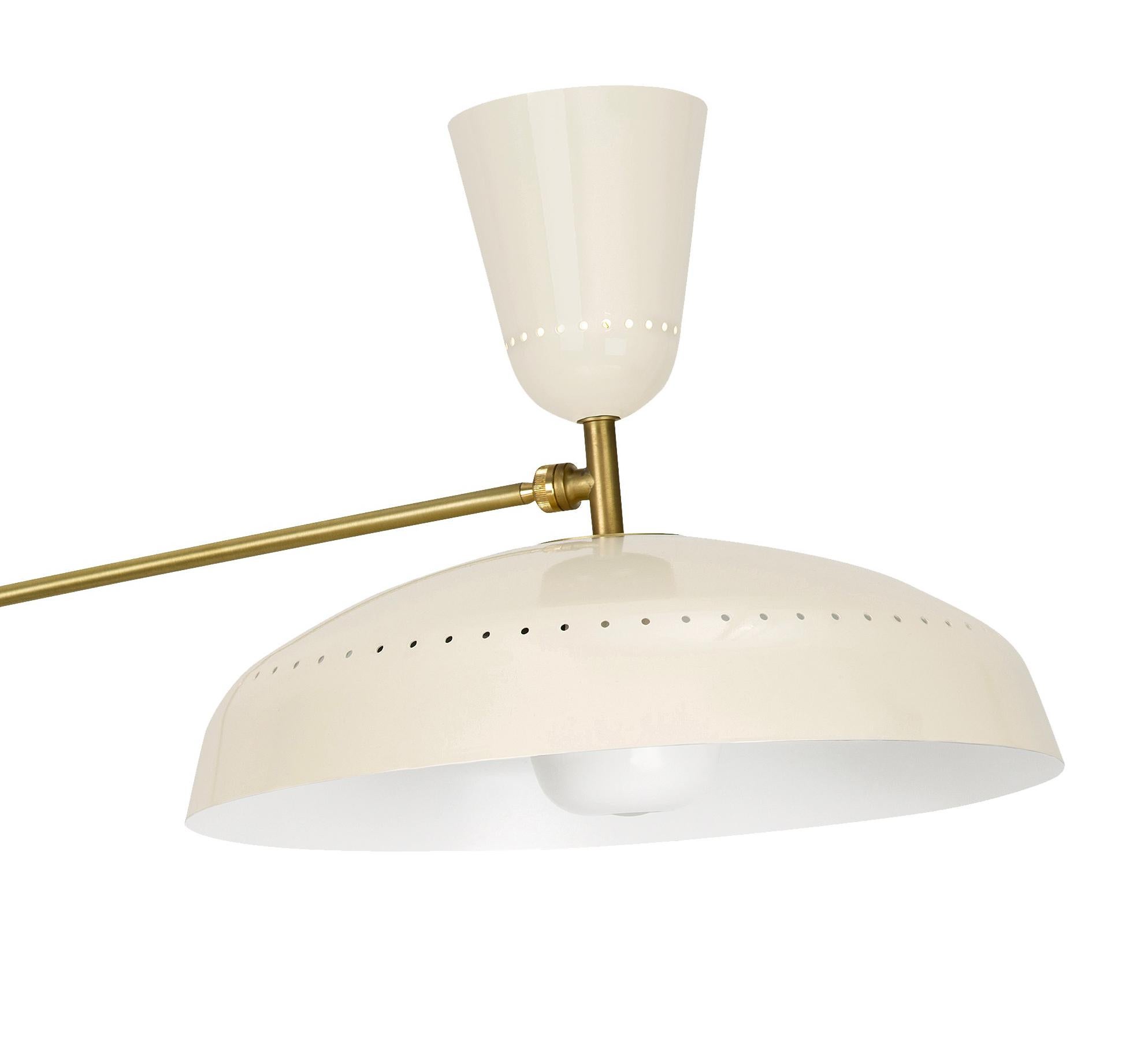 Mid-Century Modern Large Pierre Guariche 'G1' Wall Lamp for Sammode Studio in Chalk For Sale