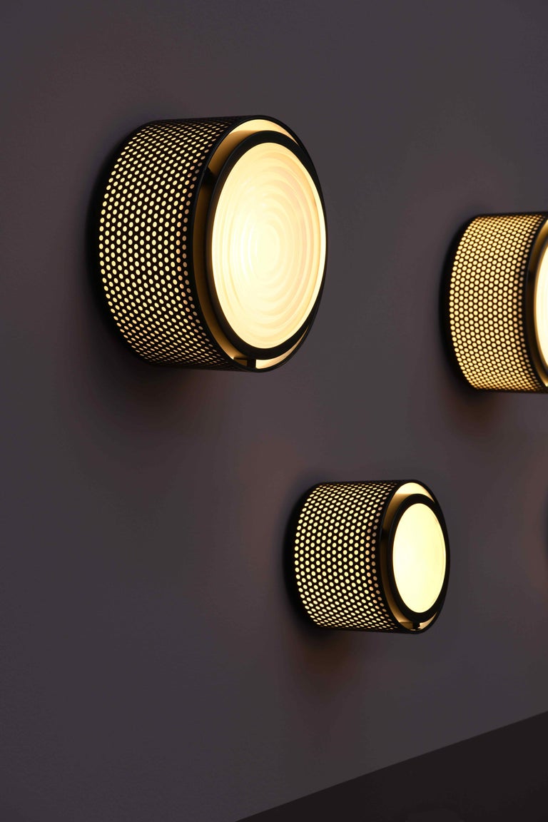 Large Pierre Guariche 'G13' wall or ceiling light for Sammode Studio in black. Originally designed by Pierre Guariche, this iconic lamp is newly produced in an authorized re-edition by Sammode Studio in France embracing many of the same small-scale