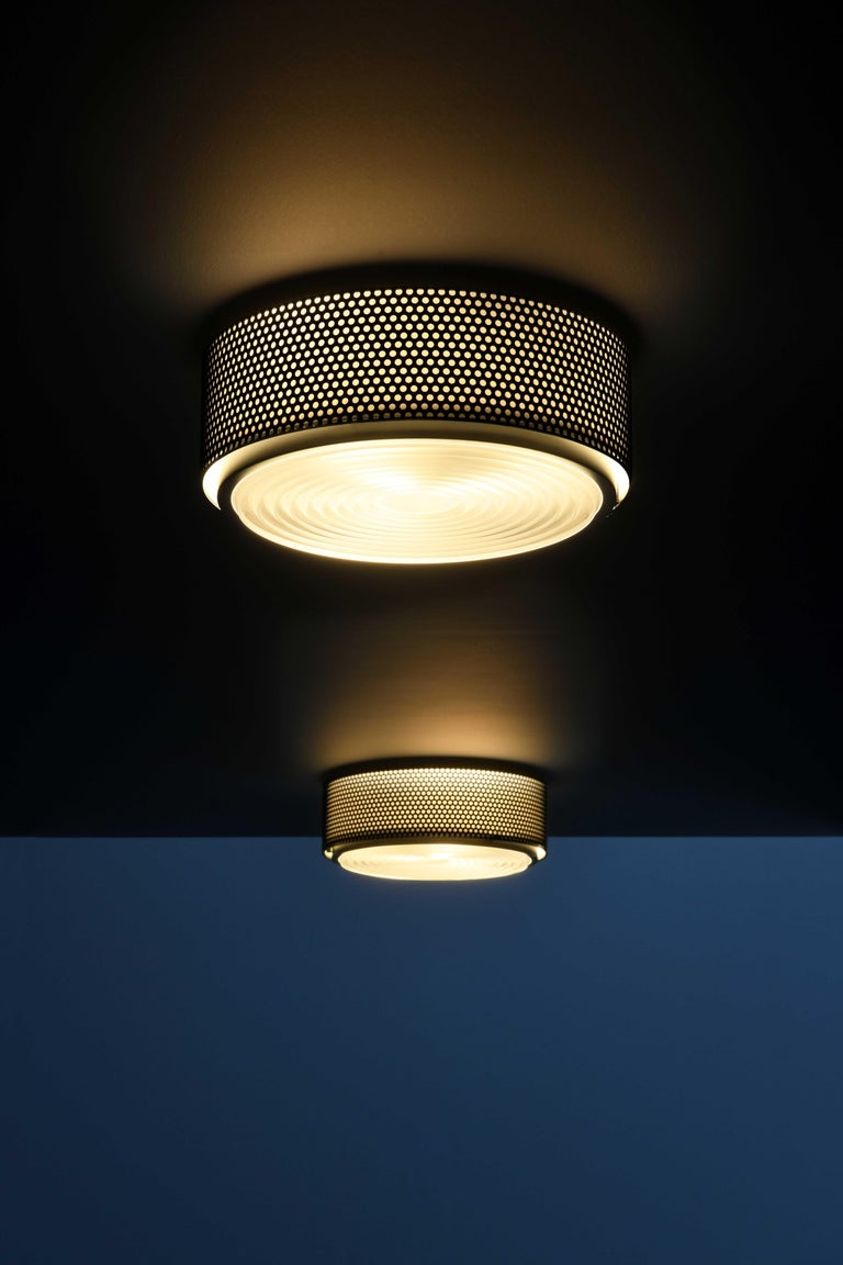 Pressed Large Pierre Guariche 'G13' Wall or Ceiling Light for Sammode Studio in Black For Sale