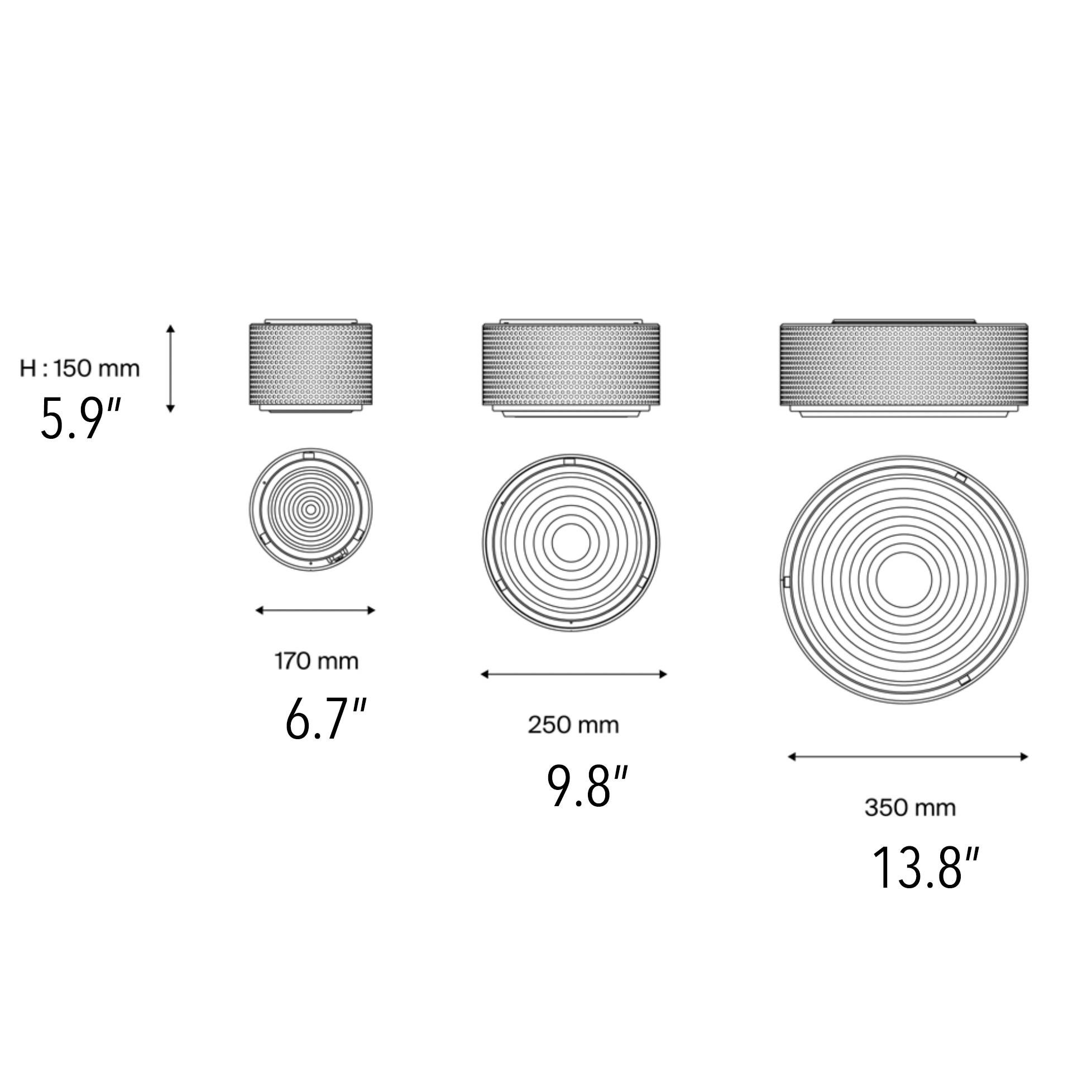 Grande applique ou plafonnier « G13 » de Pierre Guariche pour Sammode Studio en gris en vente 4