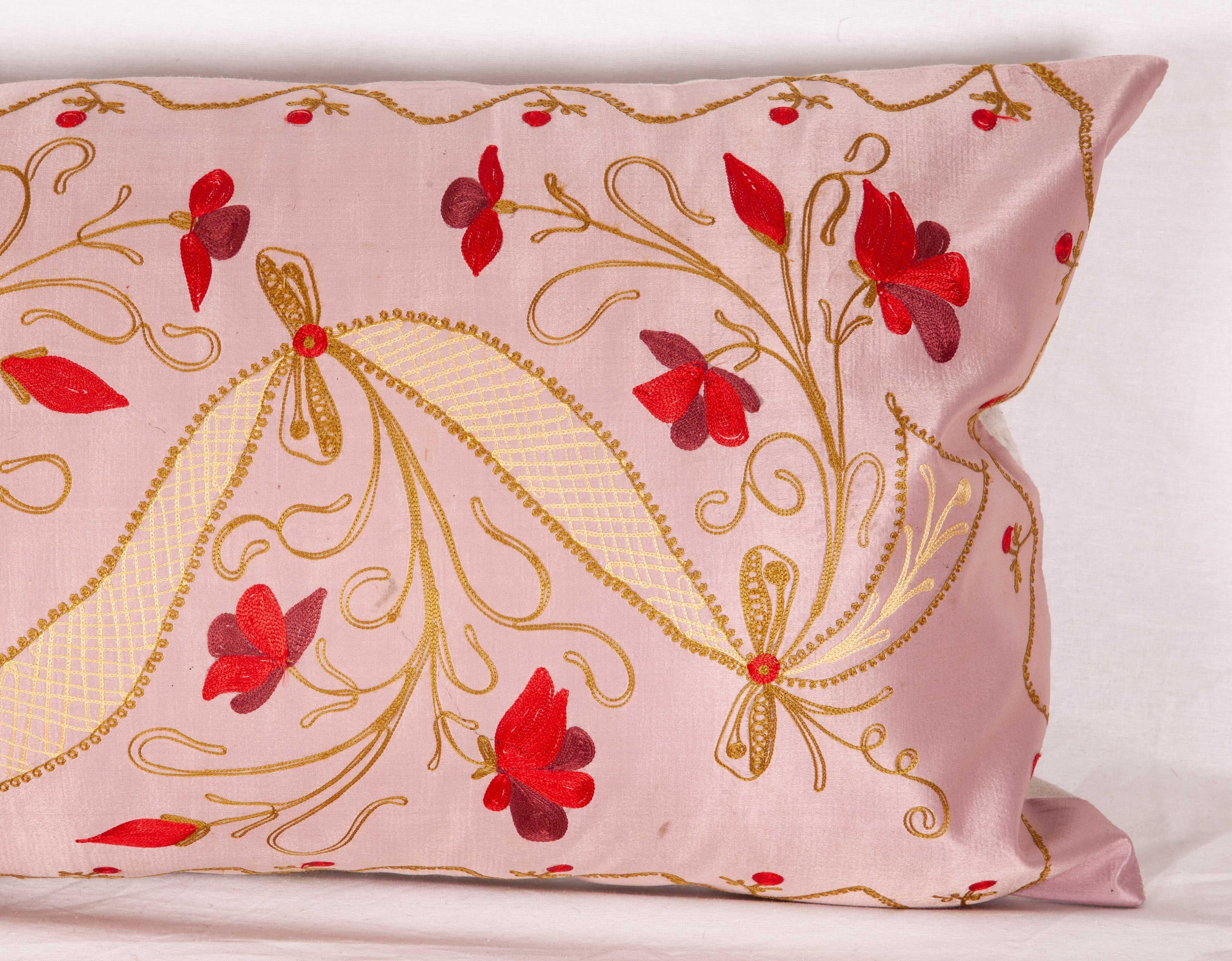 Embroidered Large Pillow Case Fashioned from a Early 20th Century Syrian Divan Cover