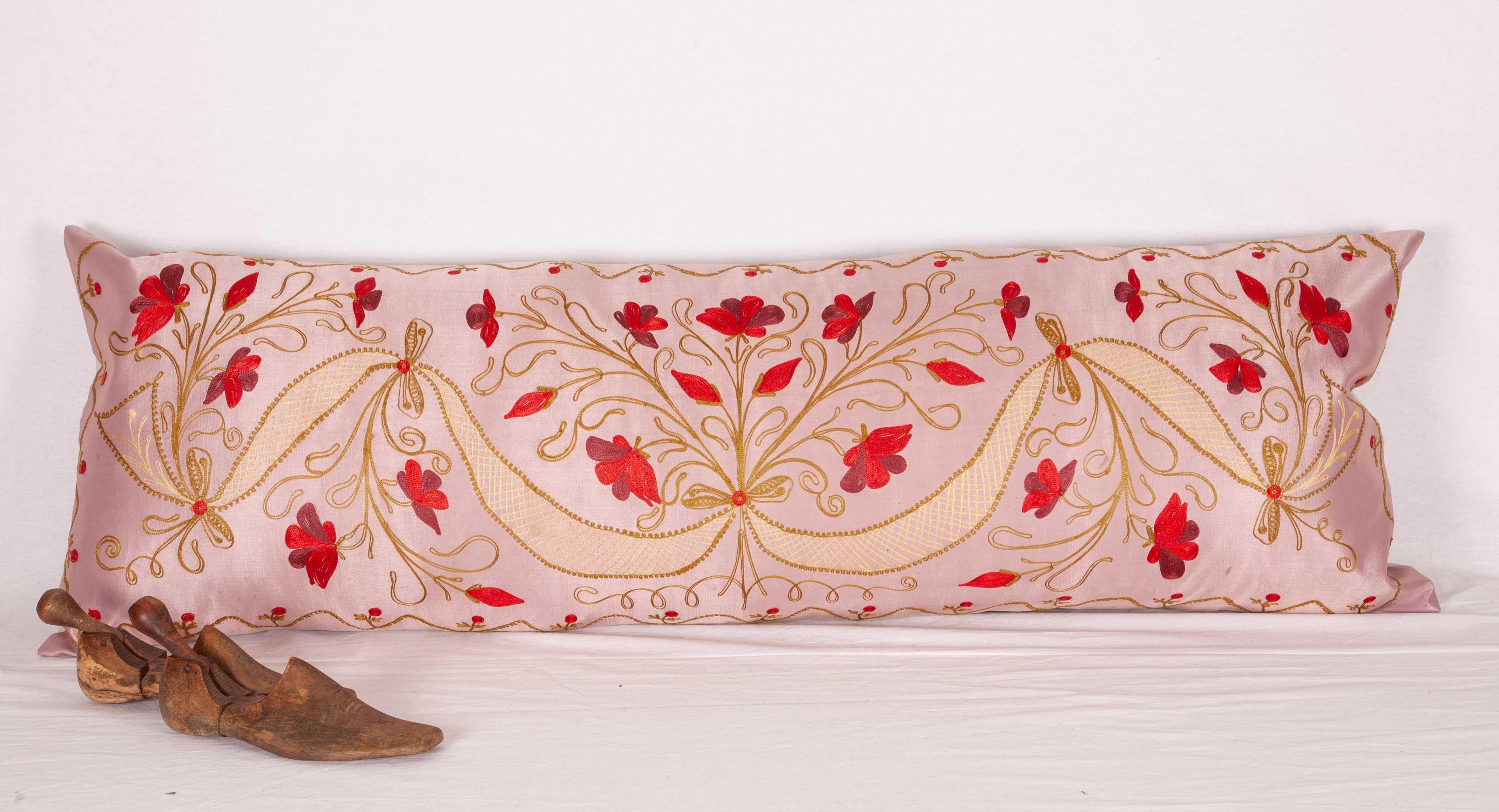 Silk Large Pillow Case Fashioned from a Early 20th Century Syrian Divan Cover