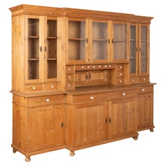 Large Pine Cabinet Bookcase Cupboard, Reproduction from Hungary
