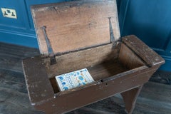 Large Pine Chapel Stool/End Table with Storage, 1880s