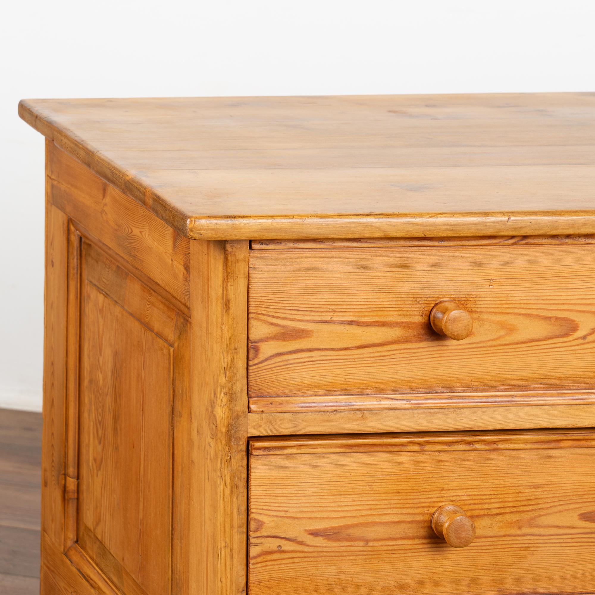 19th Century Large Pine Chest of 9 Drawers, Sideboard Console, Denmark circa 1880 For Sale