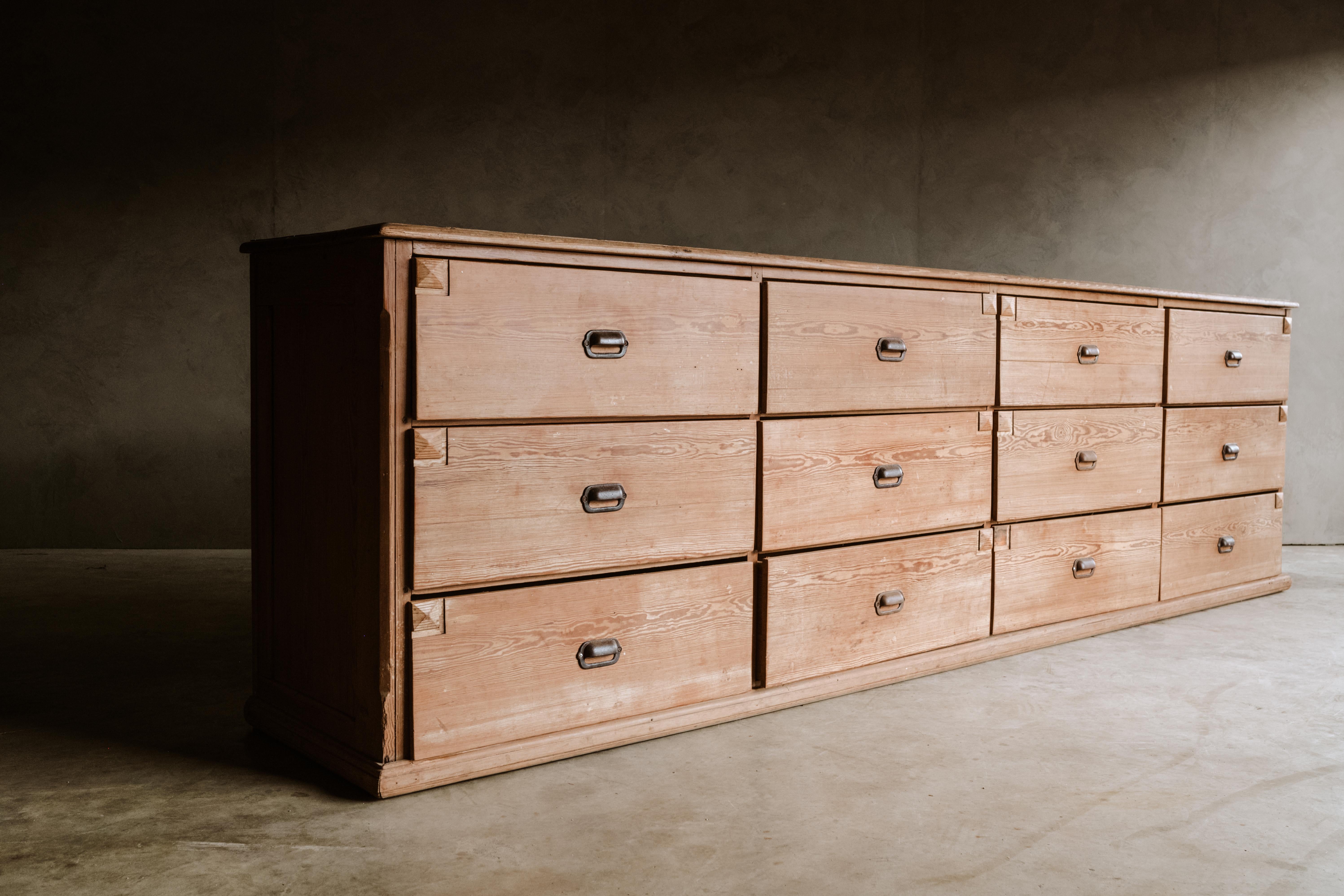 large pine chest of drawers