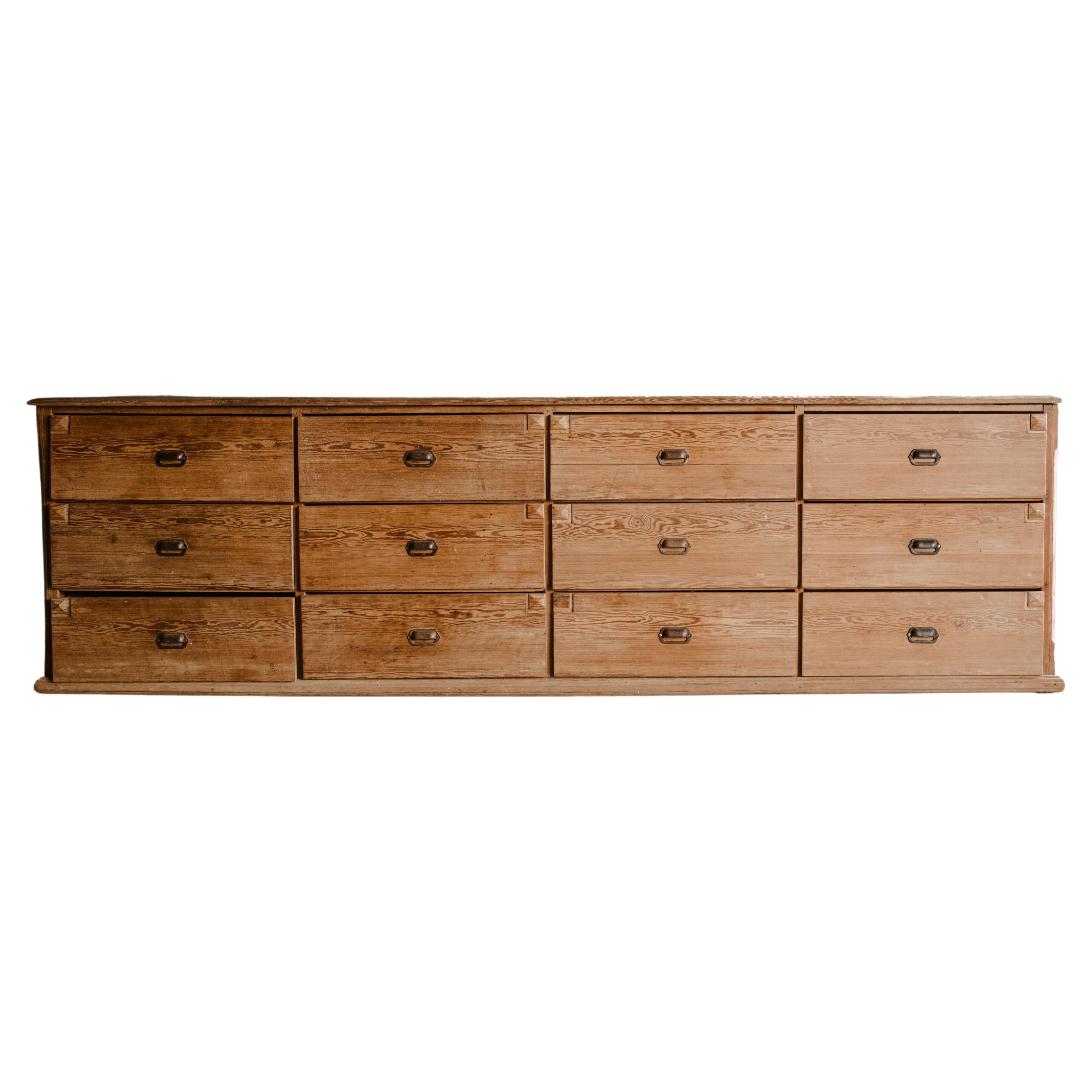 Large Pine Chest of Drawers from France, Circa 1950