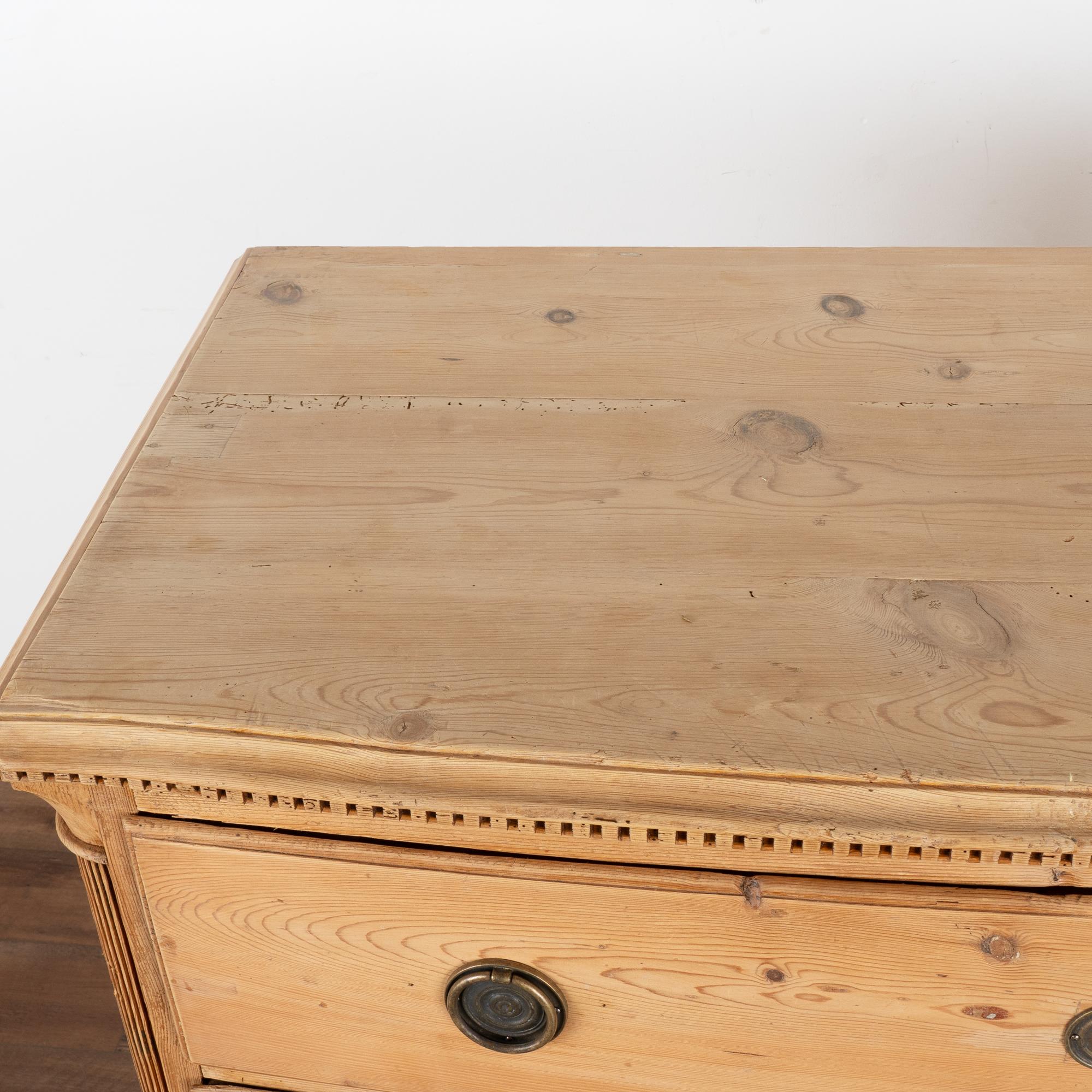 XIXe siècle Grande commode en pin à quatre tiroirs, Danemark vers 1800-20 en vente