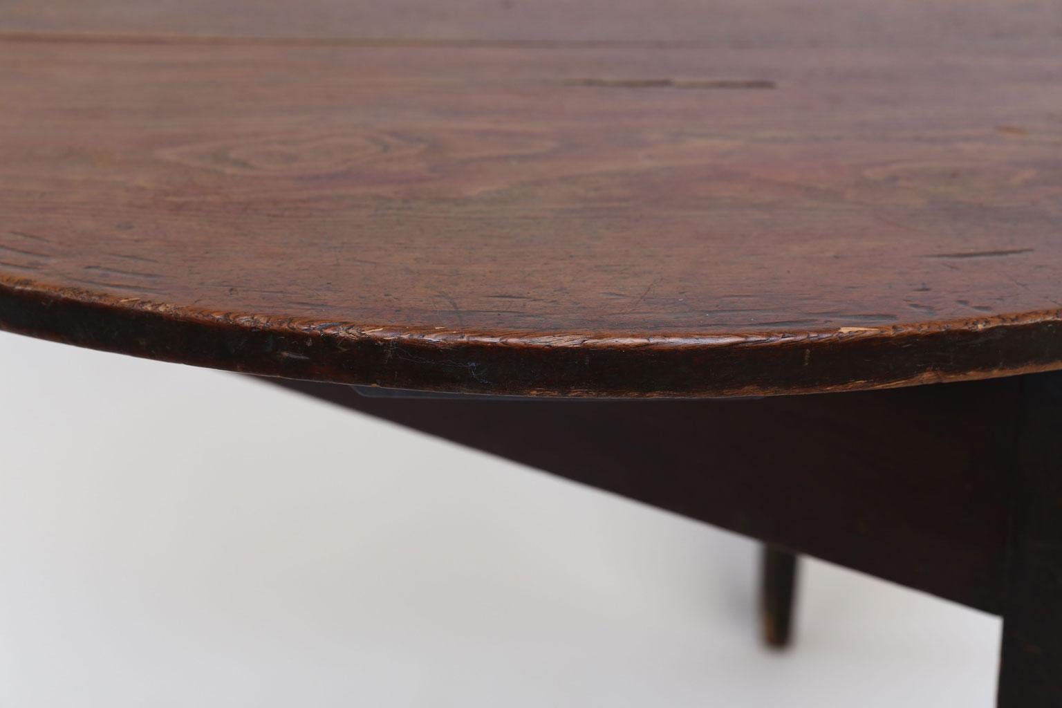 Large Pine Cricket Table Painted Dark Brown 3