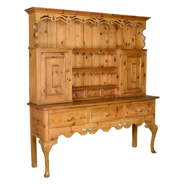 Large Pine Dresser In Victorian Taste Country Kitchen Cabinet