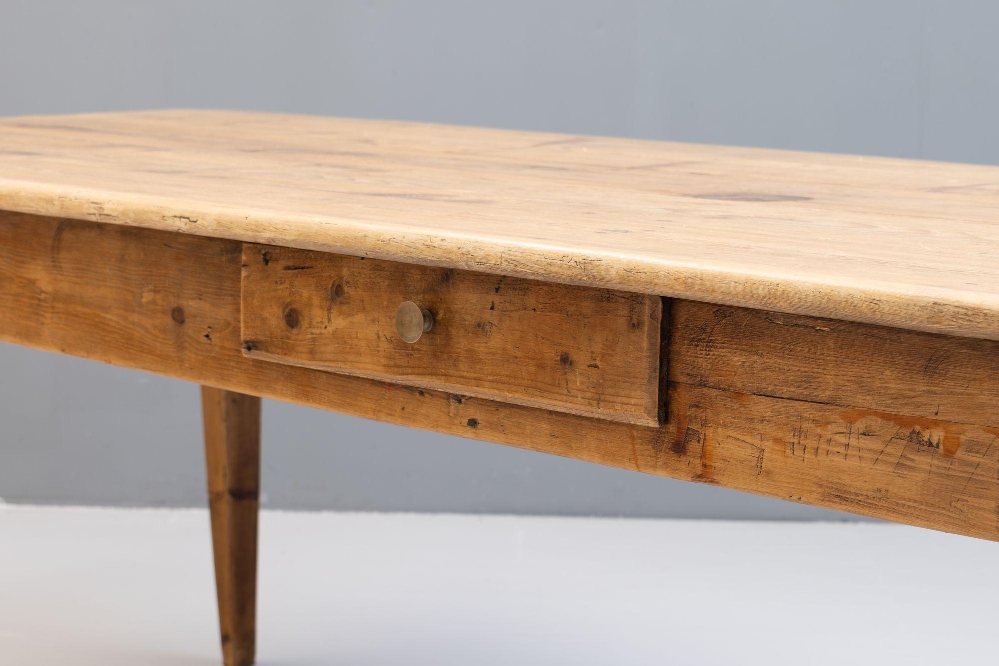 Late 19th Century Large Pine Farm Table For Sale