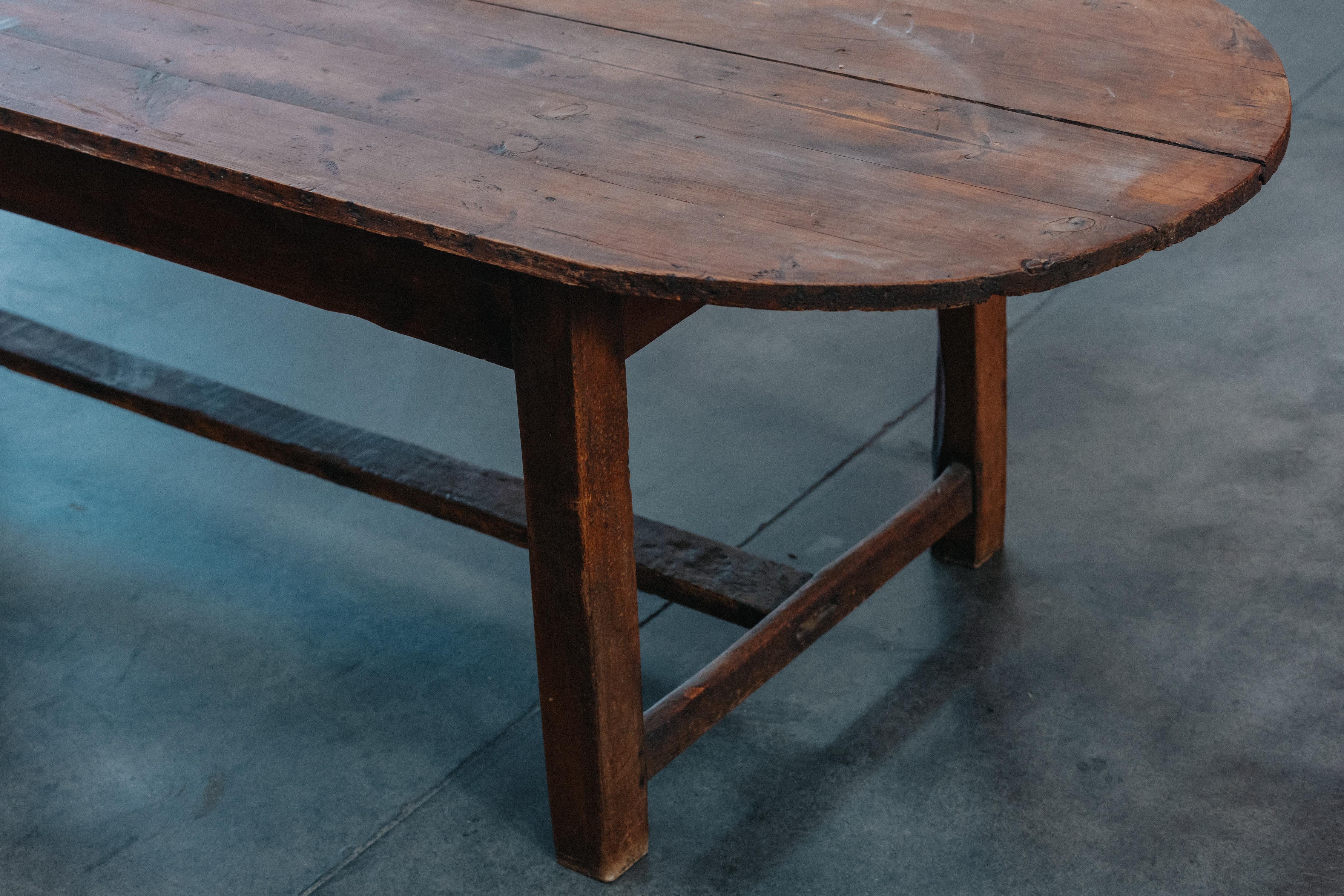 Early 20th Century Large Pine Farm Table From France, Circa 1900