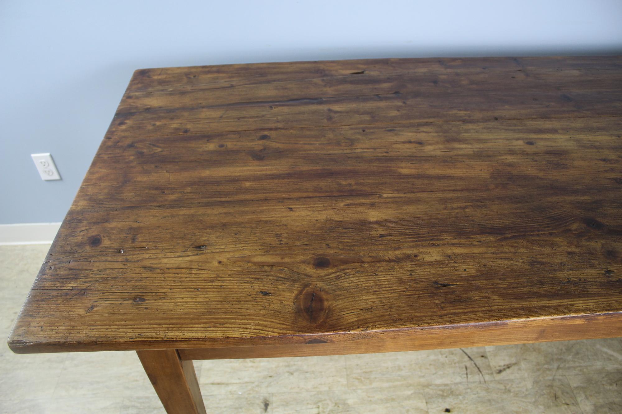 Large Pine Farm Table, Oak Base 4