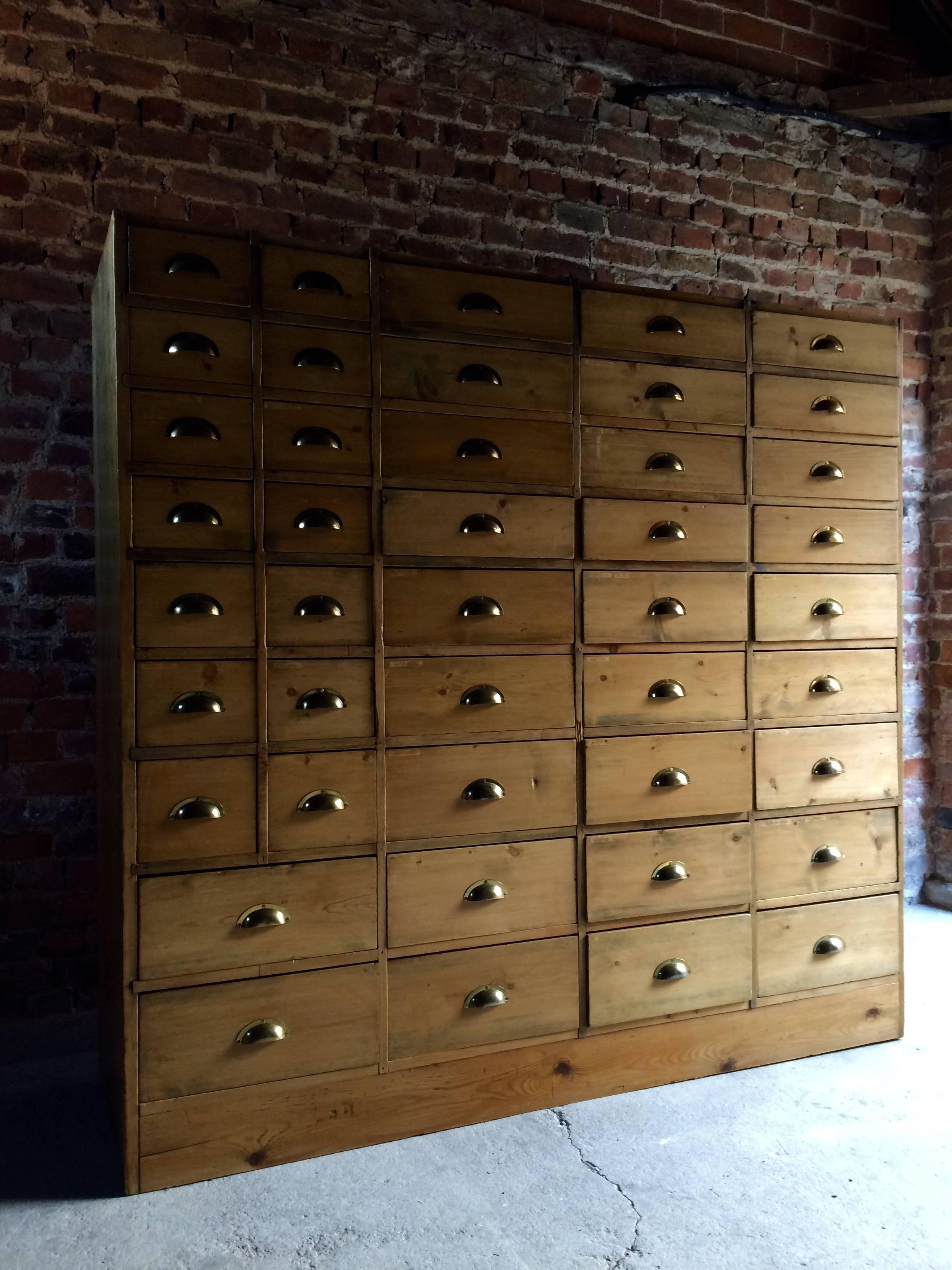 Large Pine Haberdashery Chest of Drawers Industrial Dresser 1