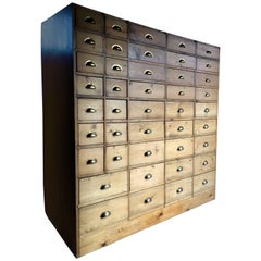 Large Pine Haberdashery Chest of Drawers Industrial Dresser