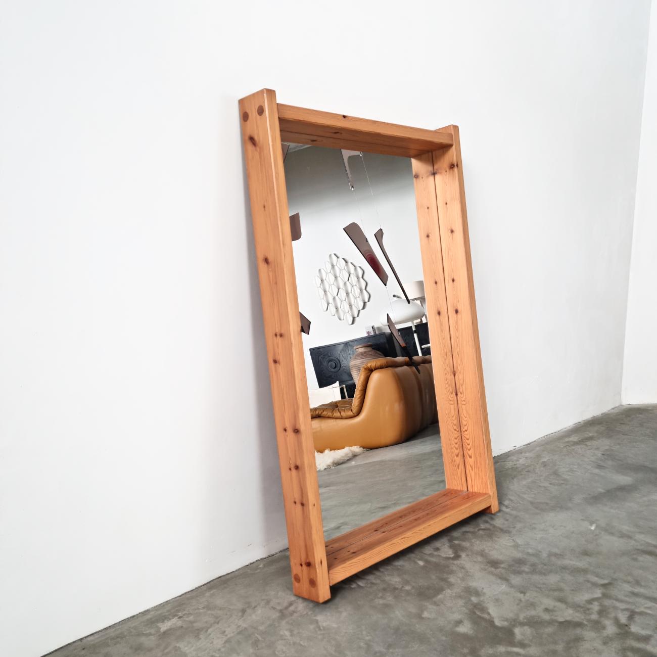 Fine XX secolo Specchio di pino XXL, anni '70 in vendita