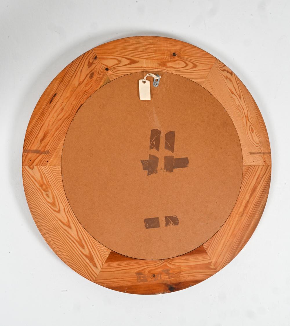 Large Pine Mirror by Uno & Östen Kristiansson for Luxus, Sweden; c. 1950's 7