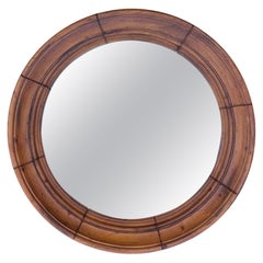 Large Pine Porthole Mirror Ca' 1980's
