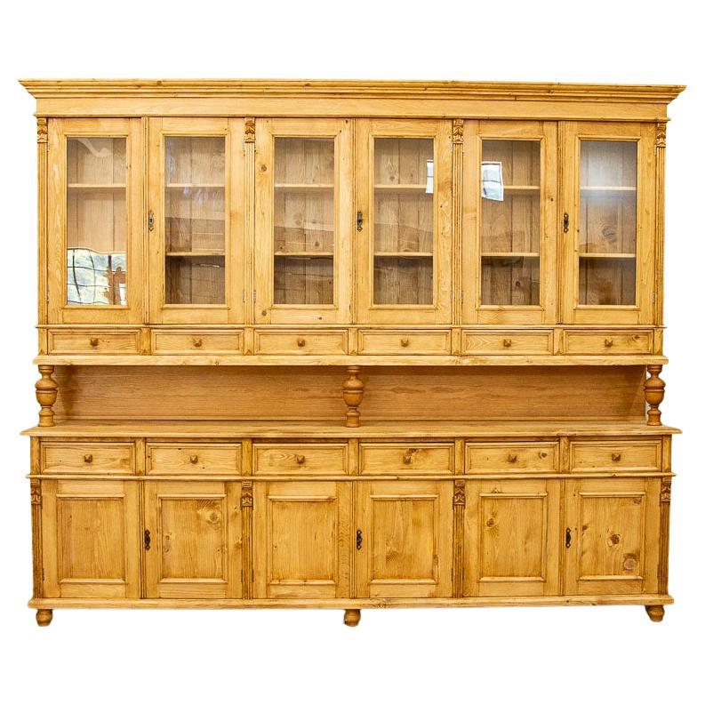 Large Pine Reproduction Bookcase Display Wall Unit at 1stDibs