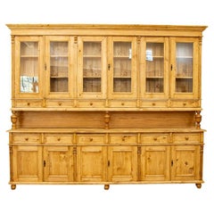 Large Pine Reproduction Bookcase Display Cabinet Wall Unit